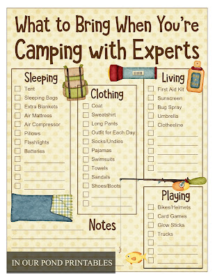 What to Bring When You're Camping with Experts // Free Printable Packing List // In Our Pond
