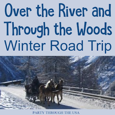 Winter Themed Road Trip // Party Through the USA // snow // snowman // party foods // road trips with kids // car trip activities for kids // travel food // winter drinks // winter party food