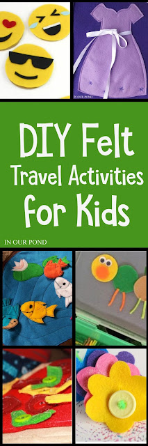 DIY Felt Travel Activities for Kids // In Our Pond  // free patterns  // road trips // airplanes  // children // sewing // hot glue // do it yourself // crafting
