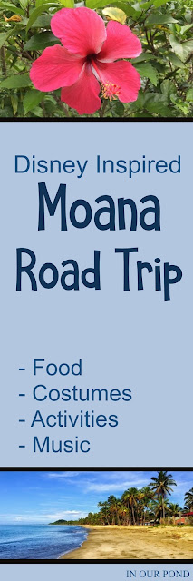 How to Plan a Moana Themed Road Trip // Party Through the USA // family road trips // party food // costumes // themed car activities // beach fun // beach party for kids
