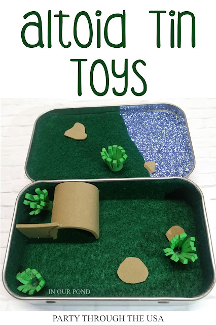 Many easy crafts for making travel activities in an Altoid tin