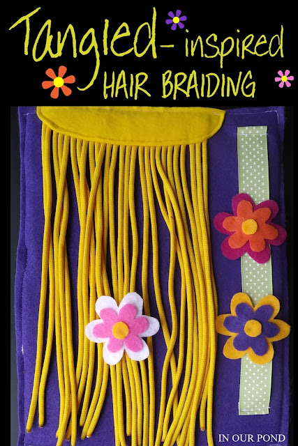 Tangled-Inspired Bow Tying and Hair Braiding Activities for Kids from In Our Pond