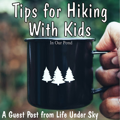 Tips for Hiking with Kids- a Guest Post from Life Under Sky.  In Our Pond blog.  Camping.  Hiking.  Children.  Outdoor Recreation