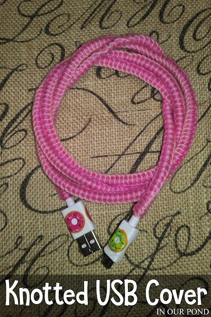 Cheap and Easy Knotted USB Cover from In Our Pond  #DIY  #craft  #tech  #travel  #teen  #gift  #roadtrip  #usb