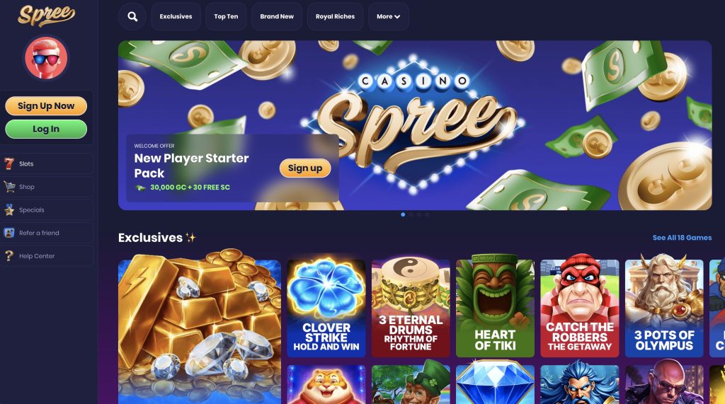 Spree Casino Lobby